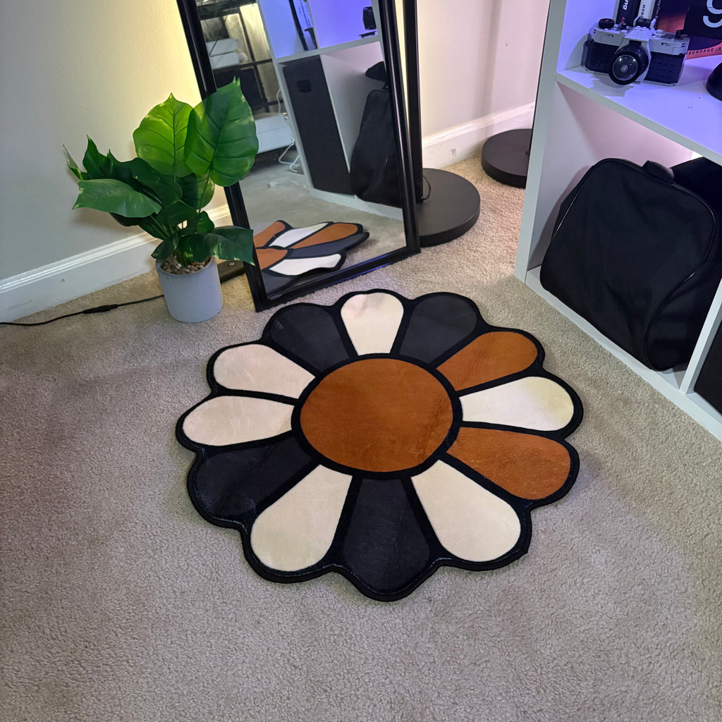 Brown Flower Rug