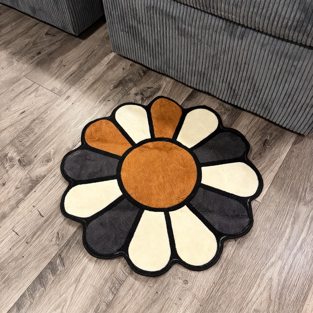 Brown Flower Rug